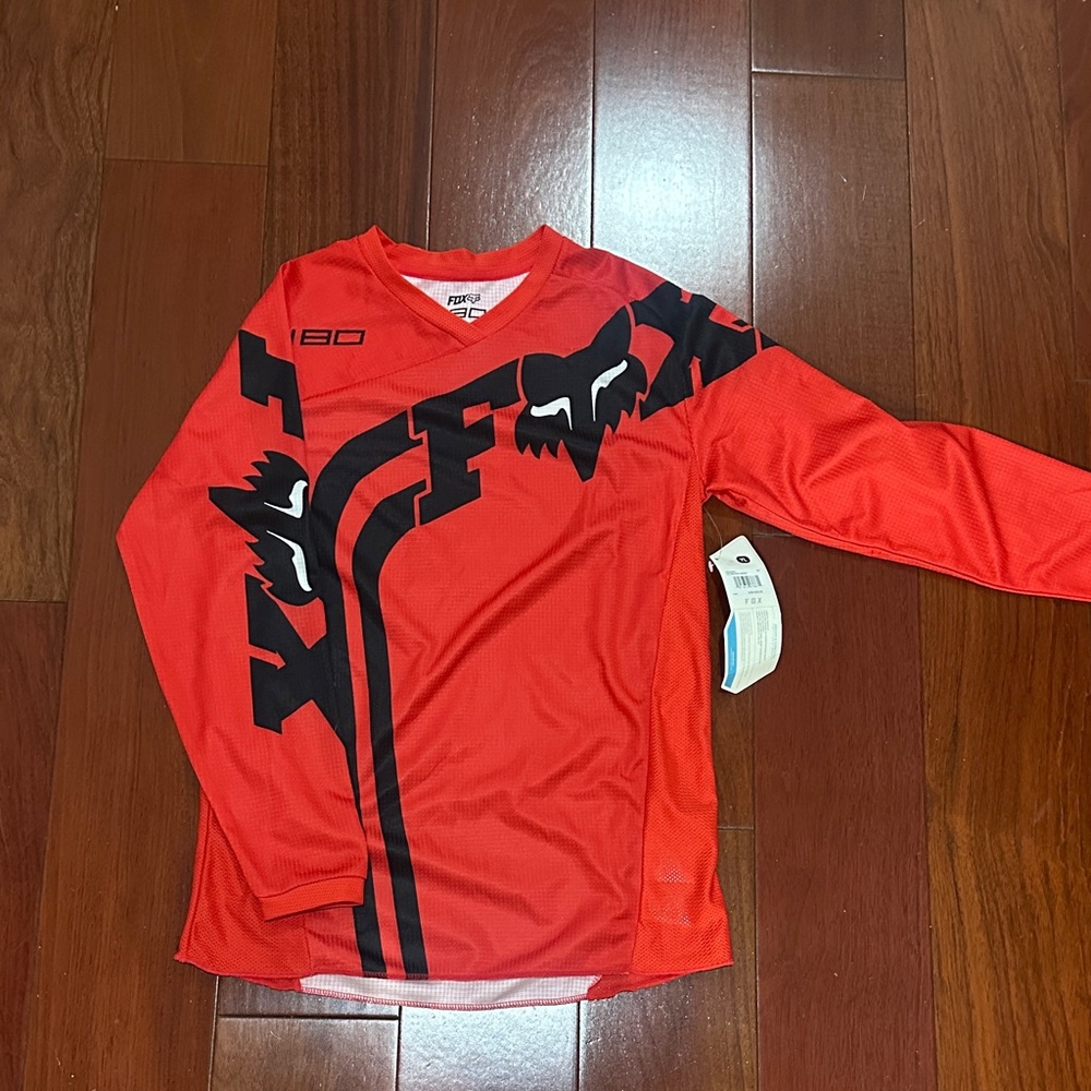Fox Kids Red and Black Swim Rashguard Brand New